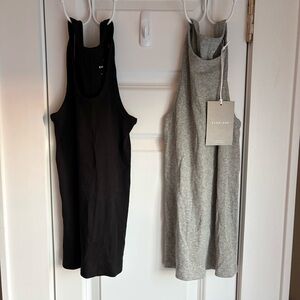 NWT Everlane Gray Tank & NEW with tiny flaw Everlane Black Tank BUNDLE